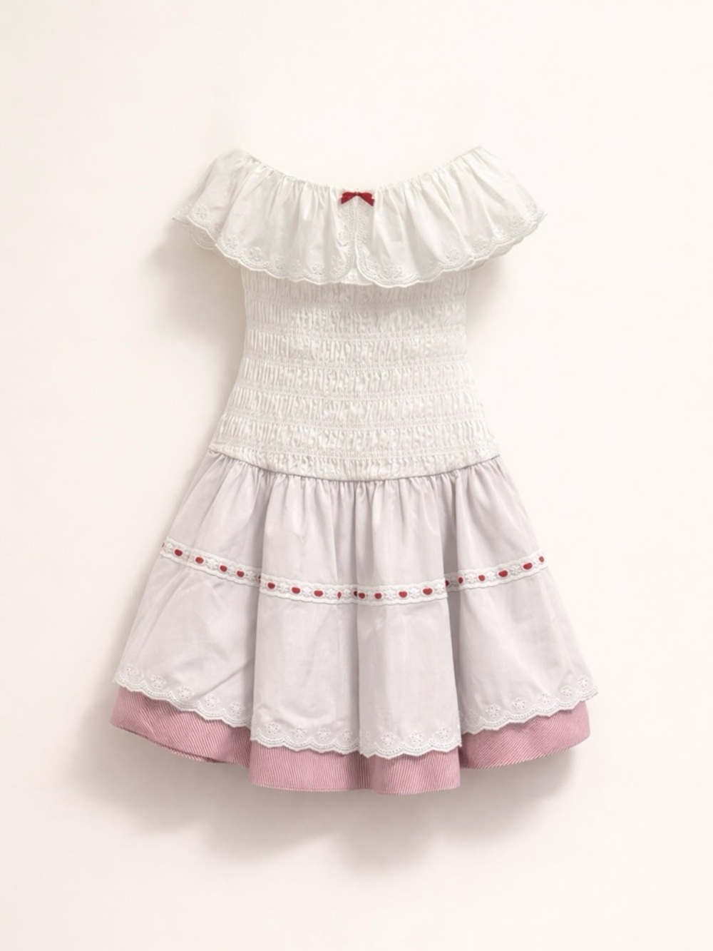 Frankie’s Bikinis Derby Mini Dress | White Strapless Smocked Festival NWT